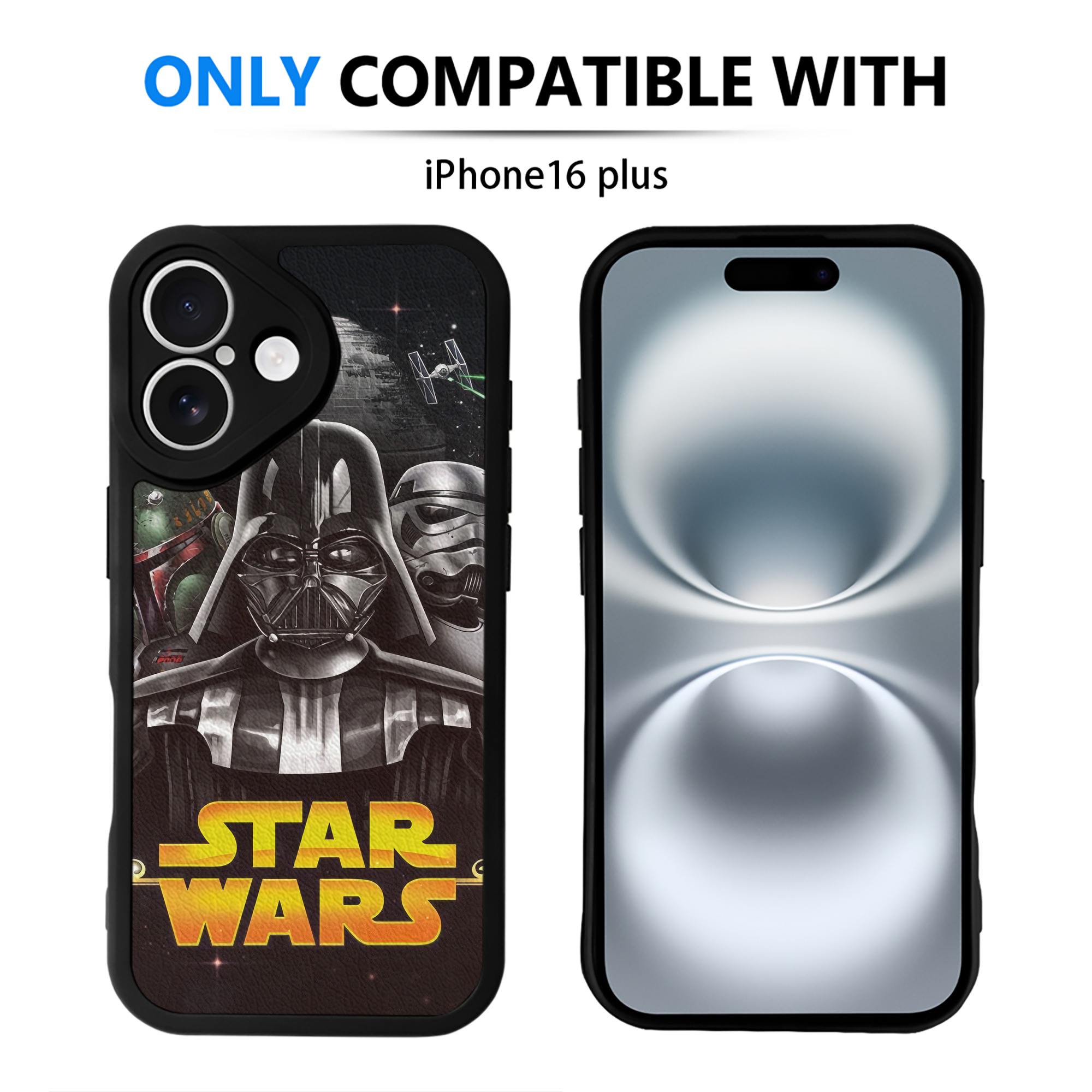 （画像用） スター・ウォーズ Star Wars 【iPhone 16シリーズ対応】シリコンスマホケース（レザー調） 材質：シリコン